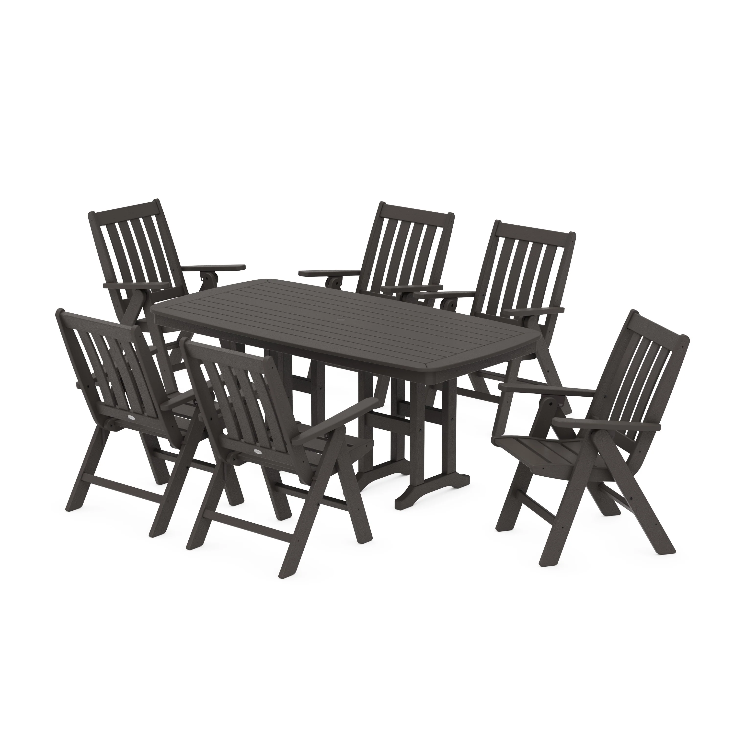 Vineyard Folding Chair 7-Piece Dining Set - Image 4