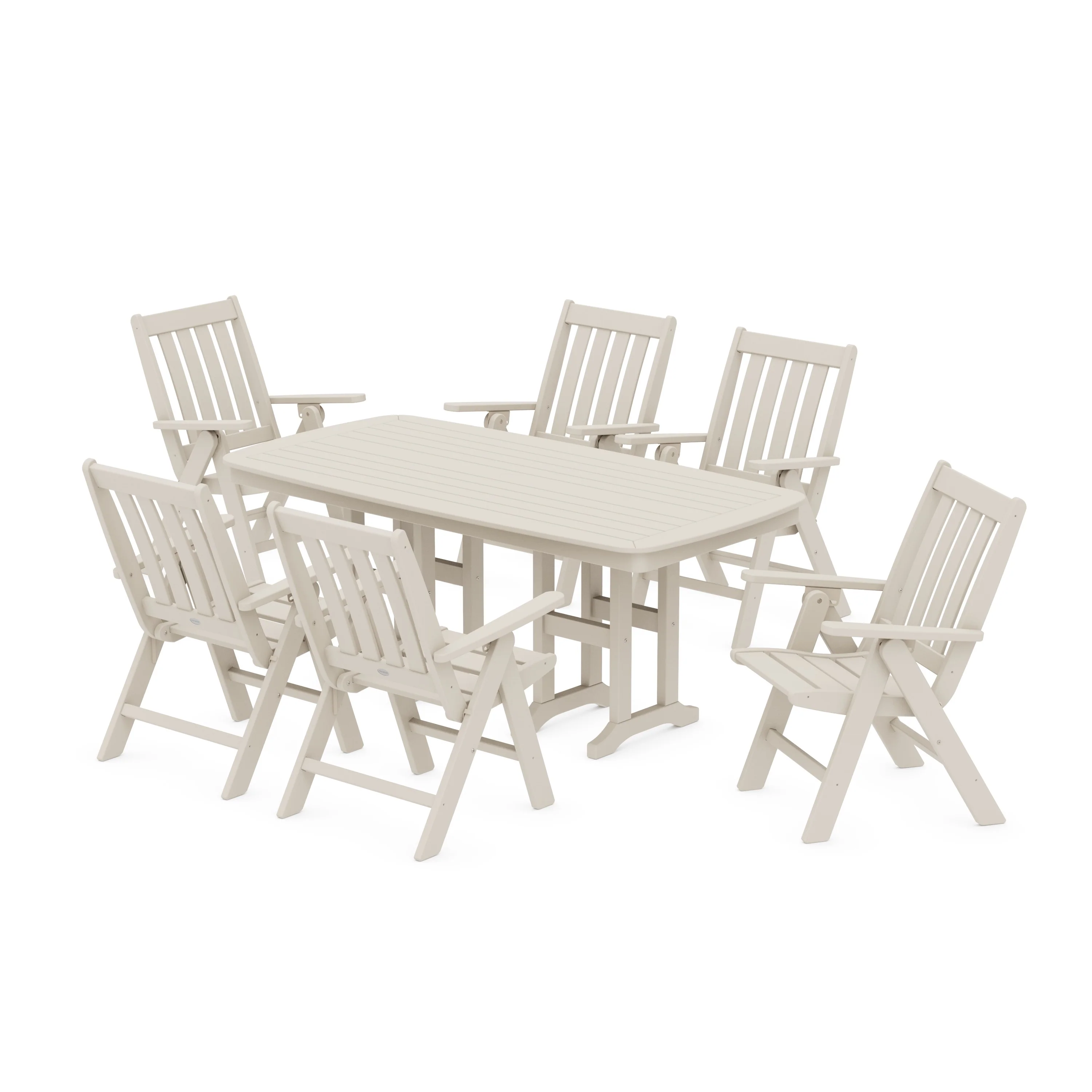 Vineyard Folding Chair 7-Piece Dining Set - Image 5