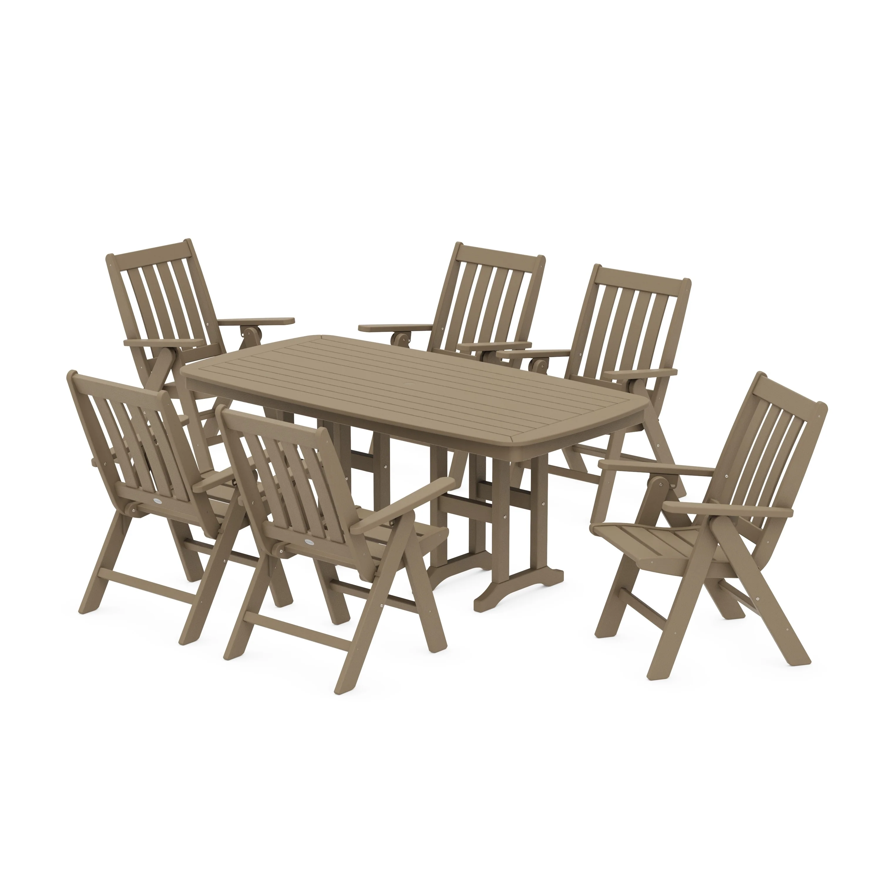 Vineyard Folding Chair 7-Piece Dining Set - Image 7